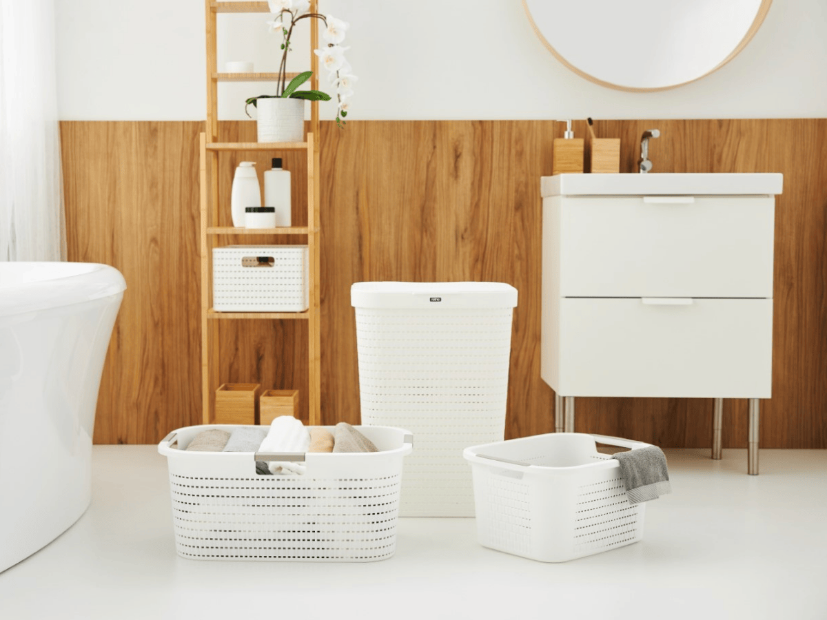 Rotho Country 40 liter wasmand - White