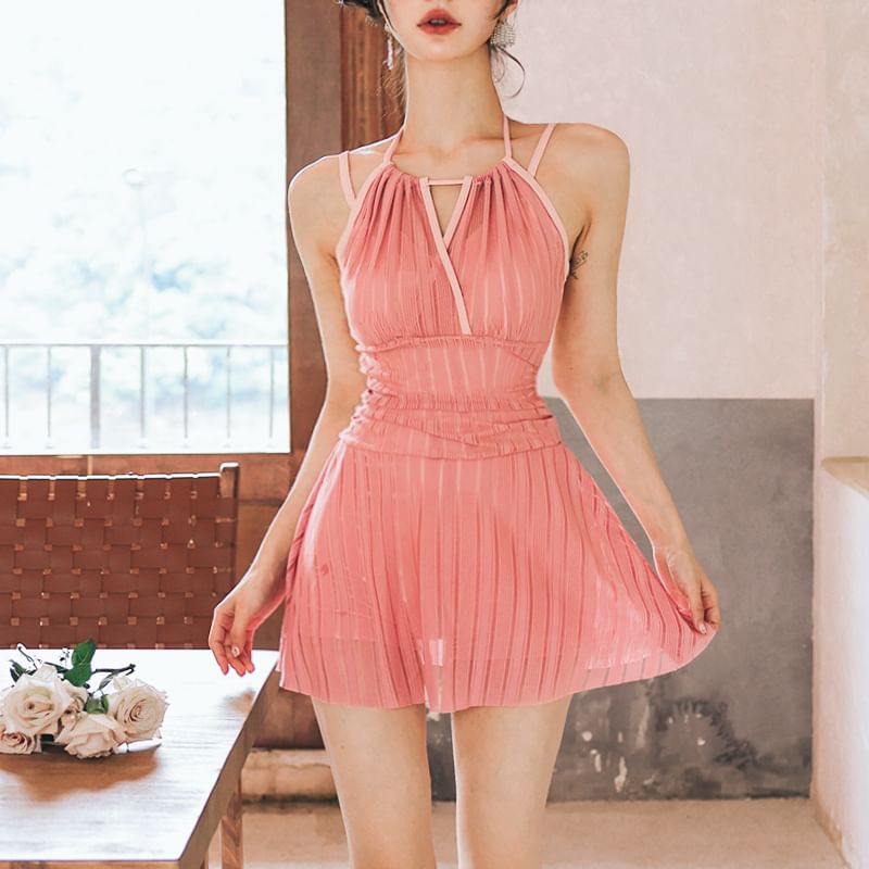 Moonrise Swimwear - A-lijn zwemjurk met bandjes