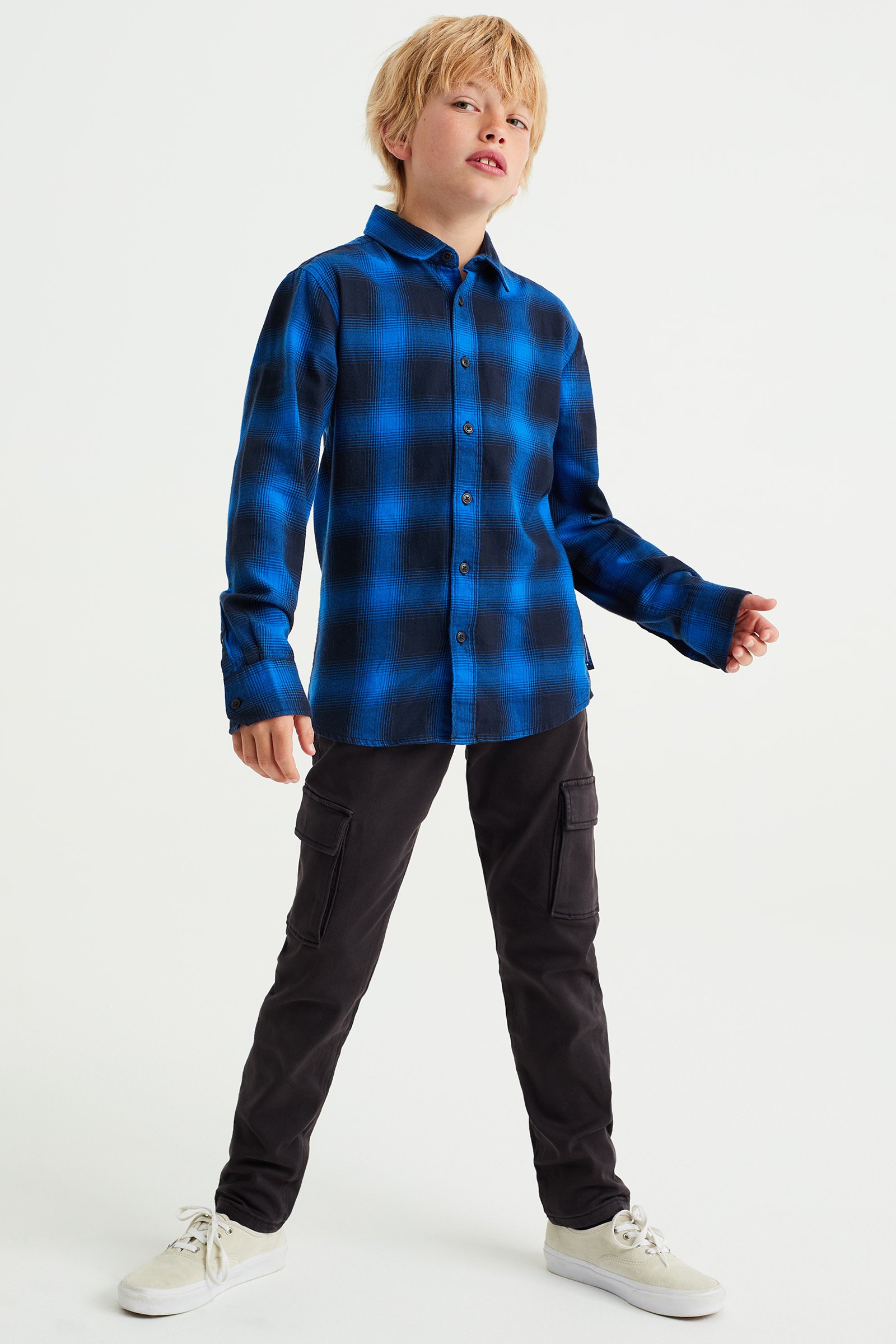 Jongens overhemd met dessin WE Fashion Donkerblauw
