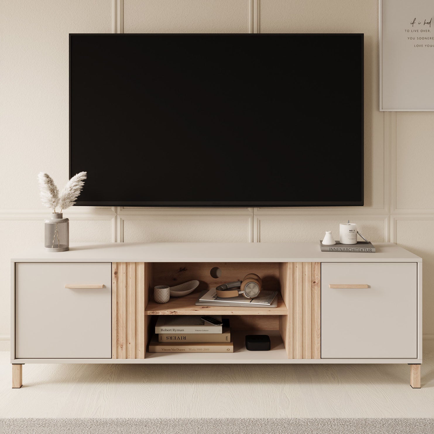 Meubella - TV-Meubel Bahia - Beige - 163 cm