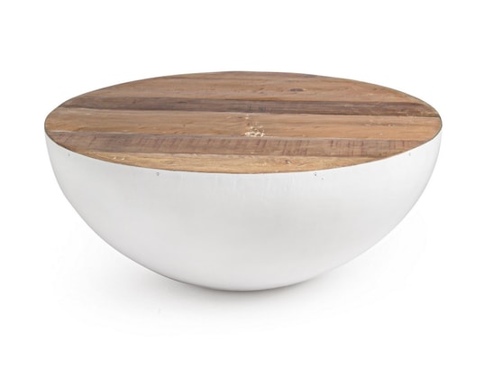 CONCEPT1 - Table basse Lancaster blanc D90 x h38 cm