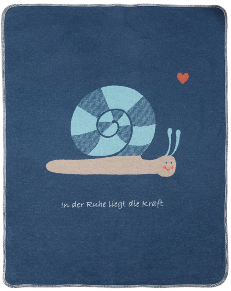 Babydecke JUWEL - SCHNECKE (70x90) in blau