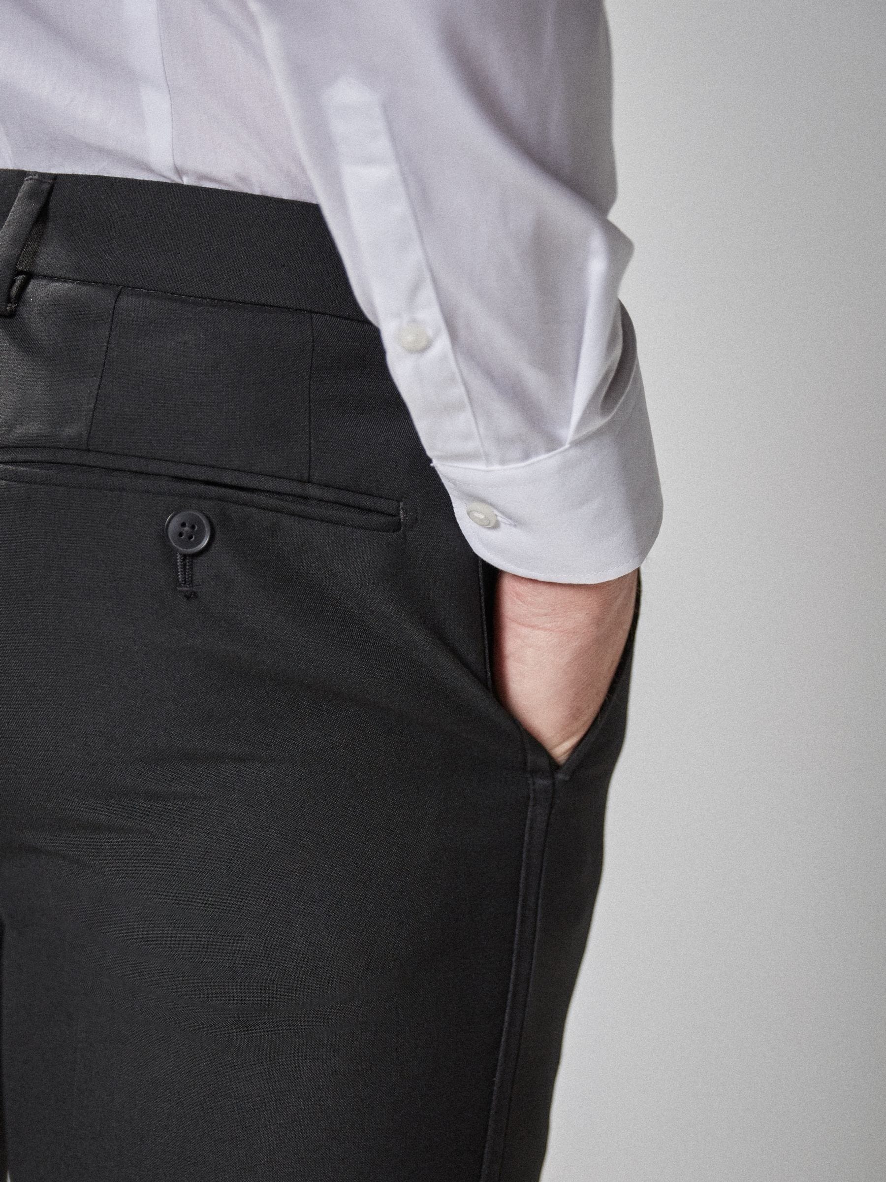 Biesdetail - Strakke Pasvorm - Pantalon in smokingstijl