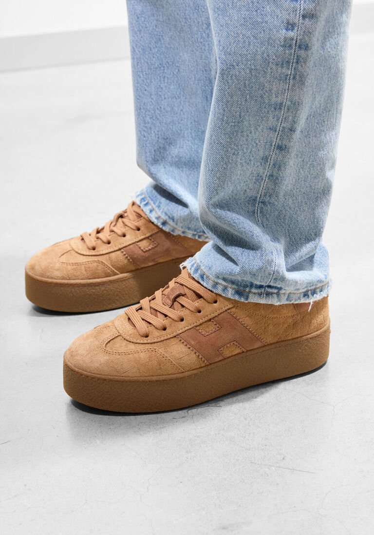 camel hogan lage sneakers h681 allacciato h