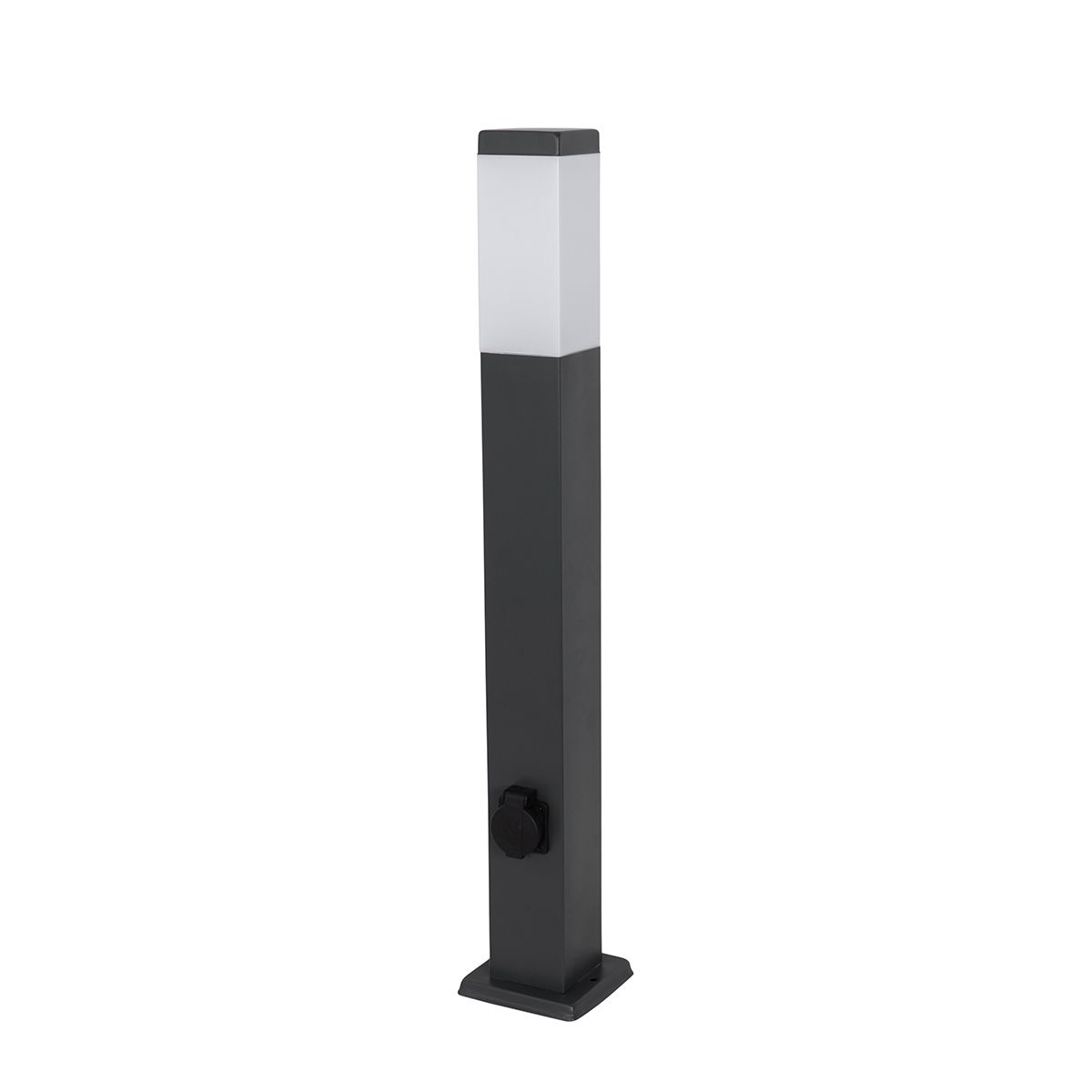 Buitenlamp donkergrijs 80 cm met stopcontact IP44 - Malios
