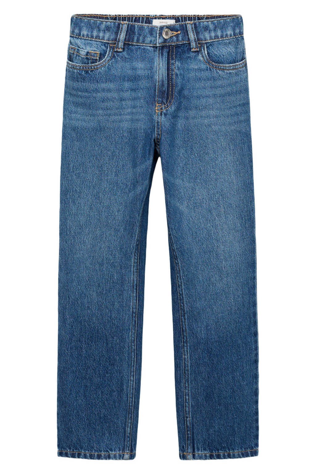 Mango Kids straight leg jeans medium blue denim
