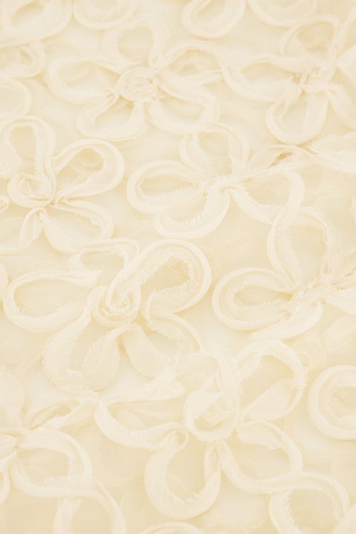 Witte mesh top met all-over bloemen