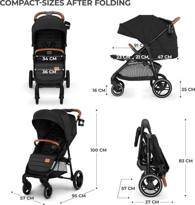 Kinderkraft GRANDE PLUS Sportsvogn, Black