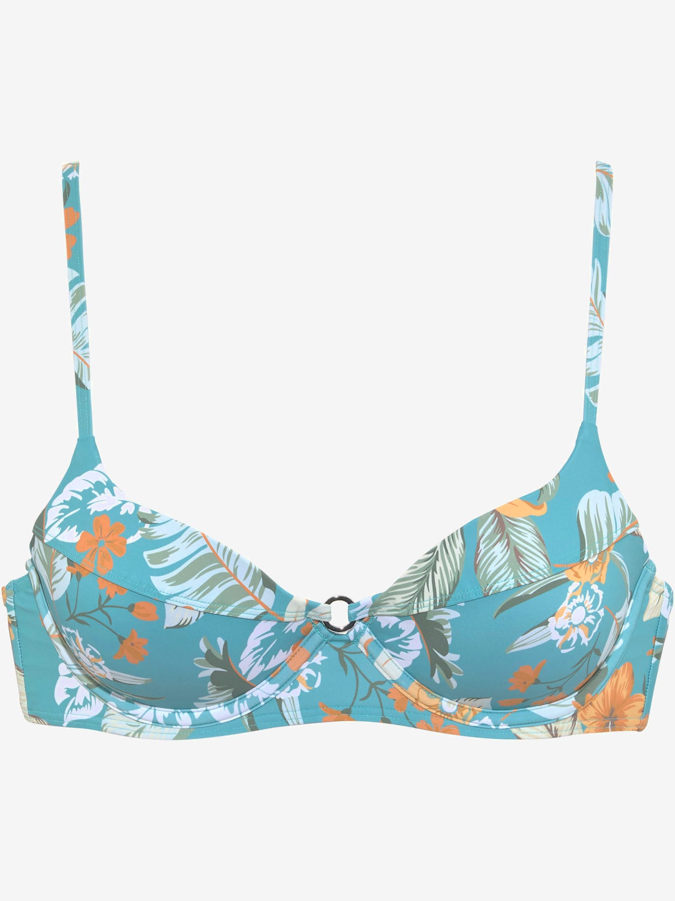 Haut de maillot de bain à armatures imprimé tropical tendance