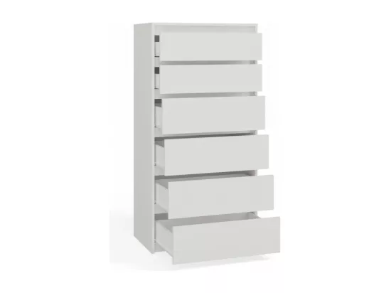 COMMODE KARO K6 BLANC POUR 6 TIROIRS
