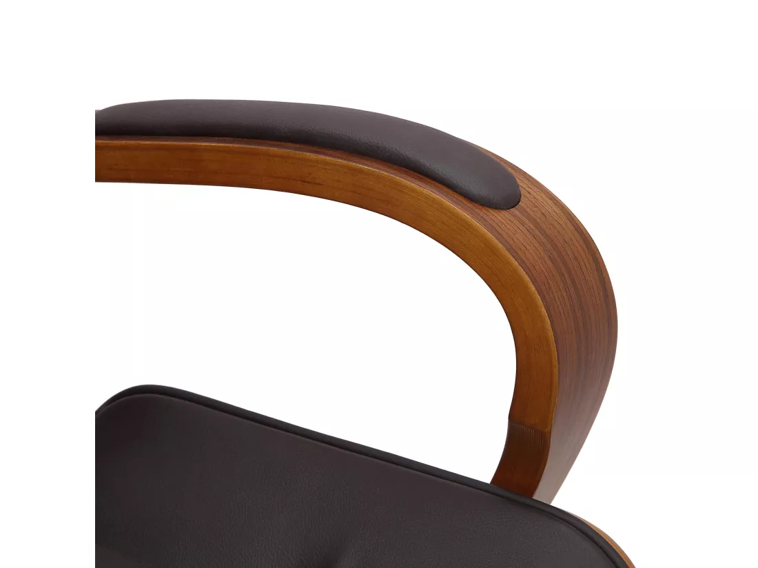 Chaise de bureau - Similicuir & Antique clair - Noyer / Marron - Yankton