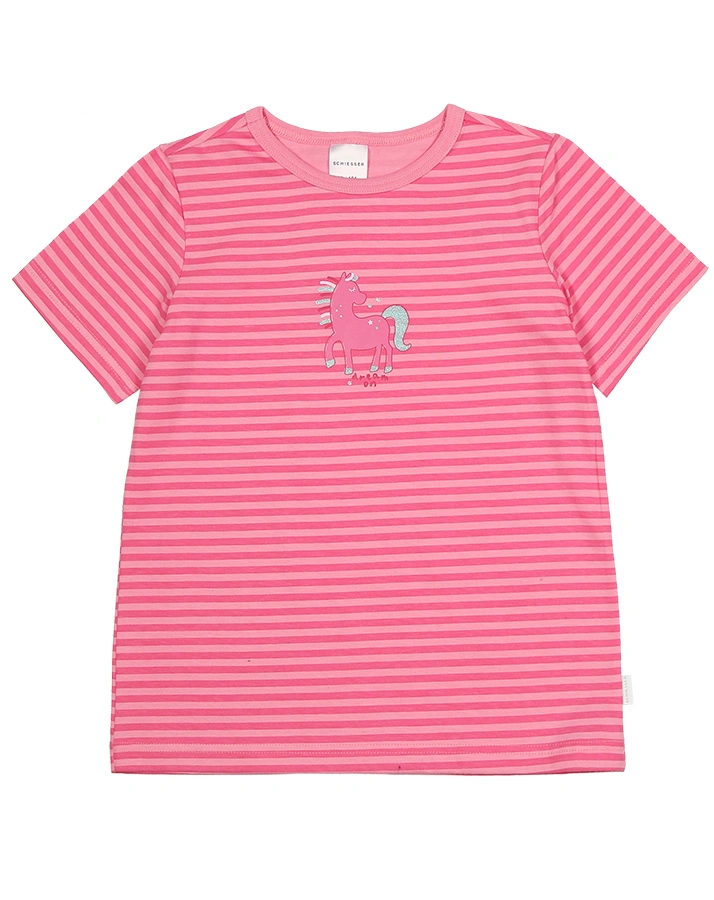 Schlafanzug CLASSICS – PFERD 2-teilig kurz in pink/rosa