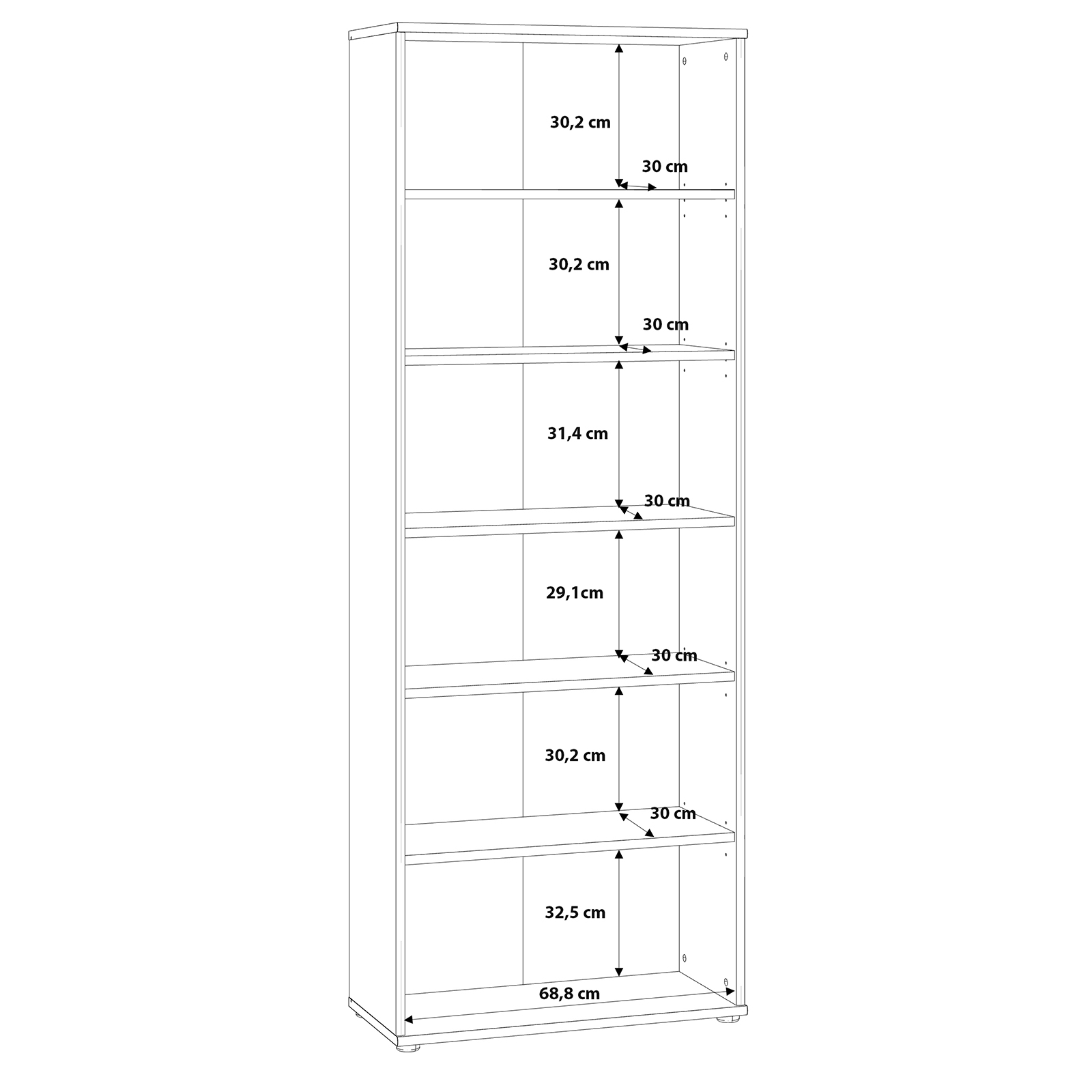 Standregal - Old Wood Vintage - 73x198 cm