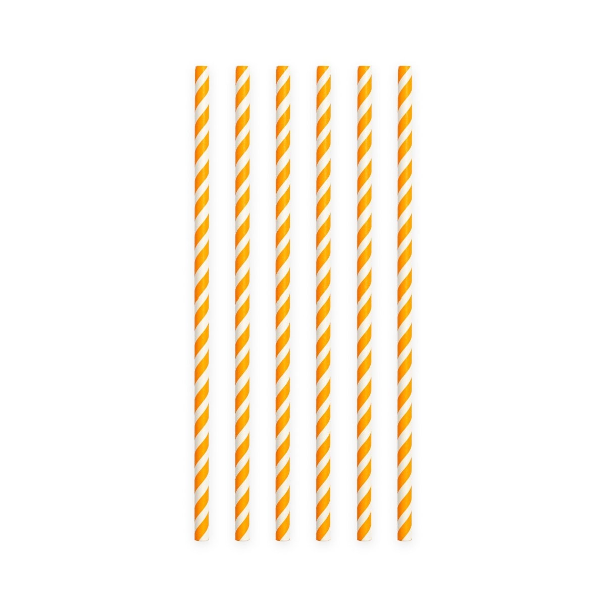 Papieren Rietjes Oranje Gestreept 19,7cm 20st