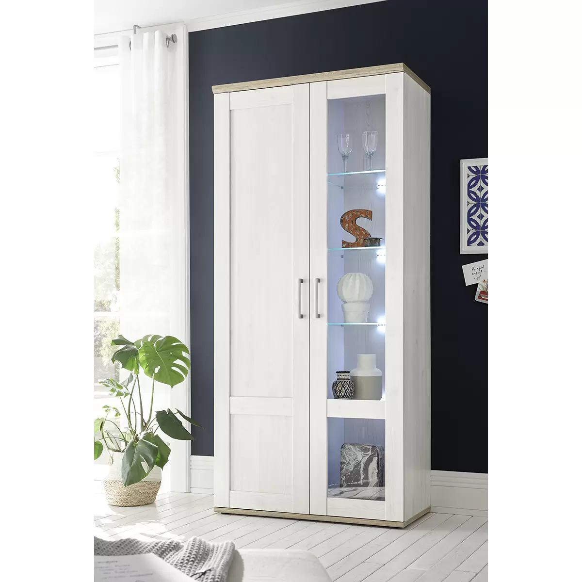 Vitrine Romance beige,Eiche