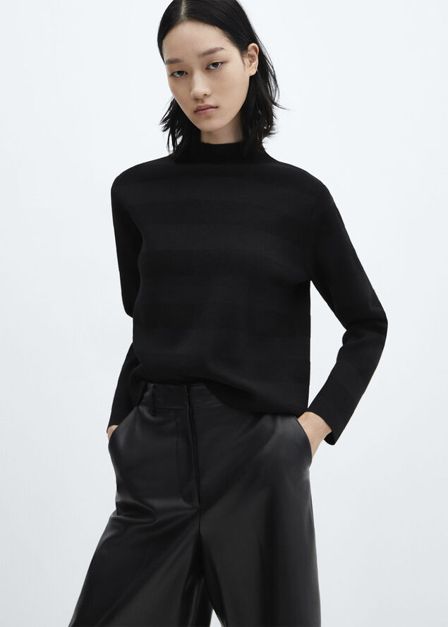 MANGO High collar sweater Black