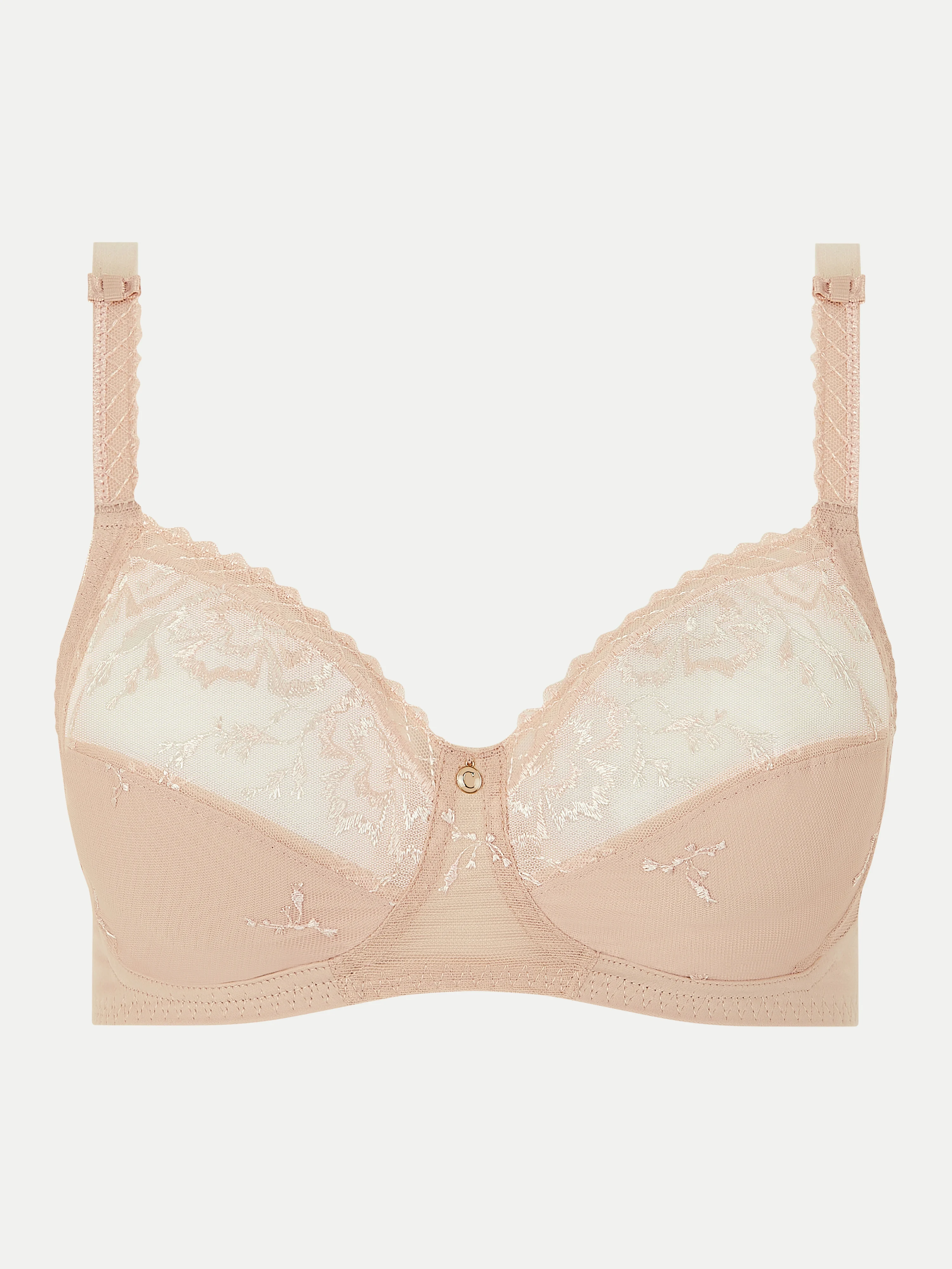 EVERY CURVE - Soutien-gorge sans armature maintien broderie florale | Beige
