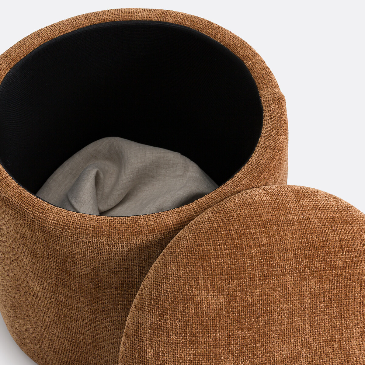 LA REDOUTE INTERIEURS<br>Puf com baú em tecido texturizado, Timour