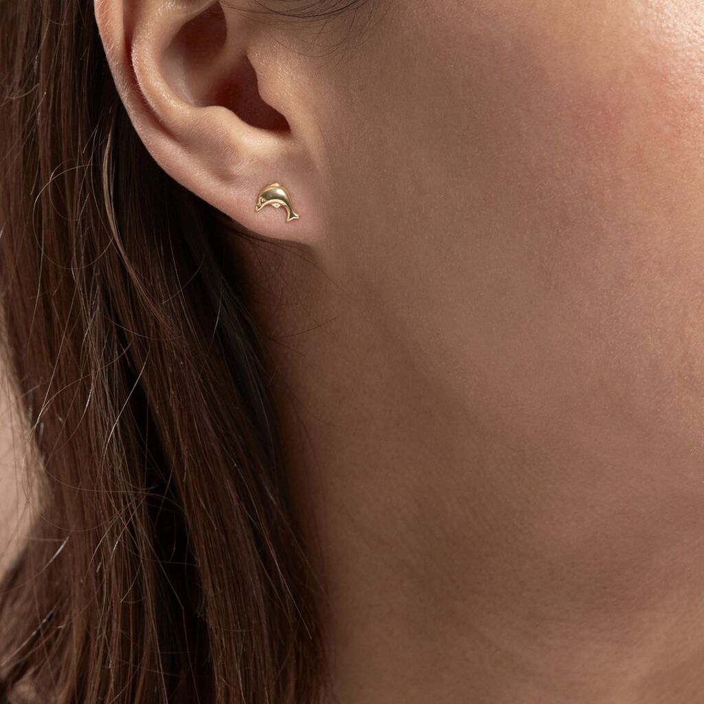 Boucles D'oreilles Puces Fulvie Dauphin Or Jaune