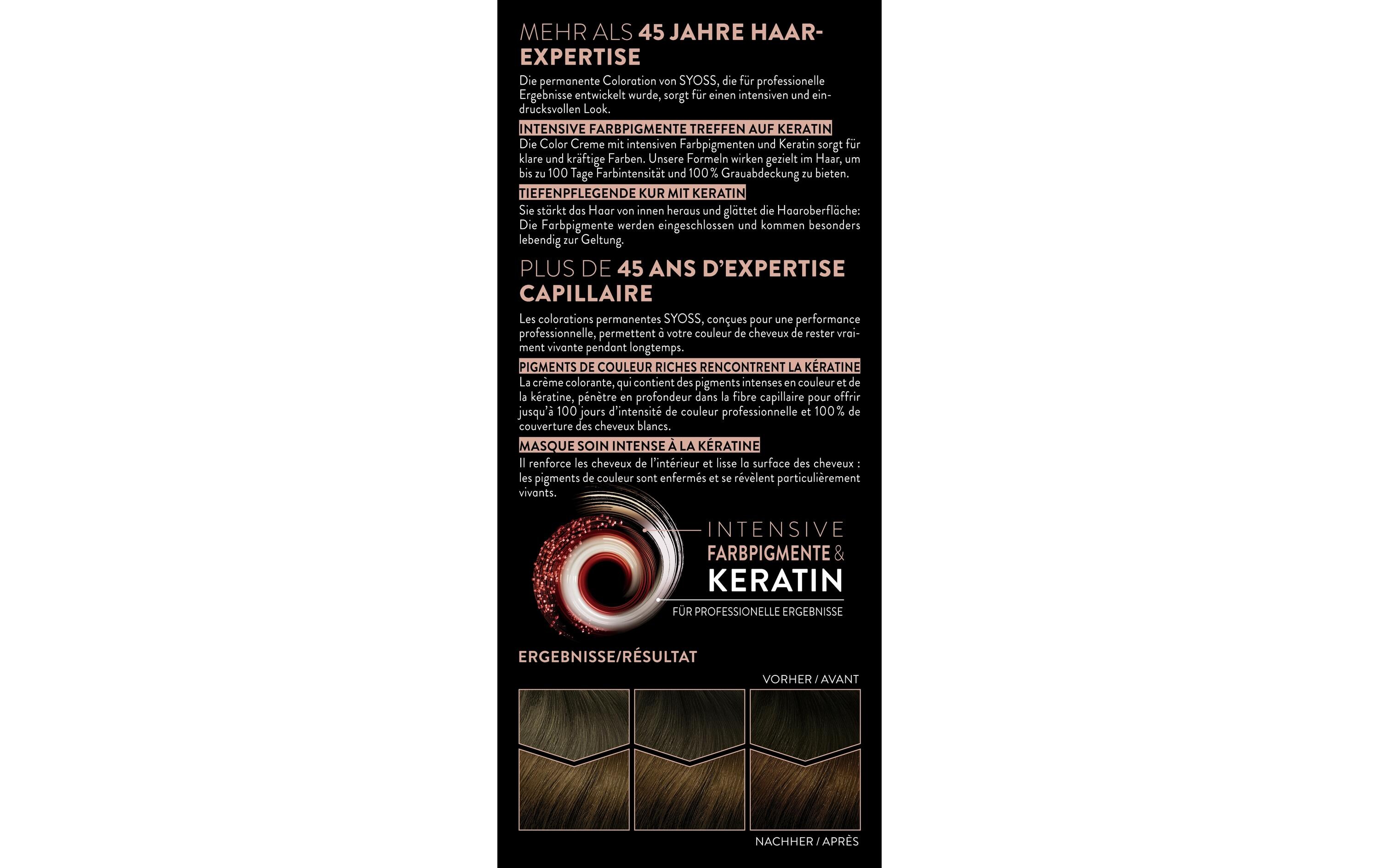 Haarcoloration 4-8 SchokobraunPermanente Coloration mit Salonplex, professioneller Anti-Schädigung-Pflege