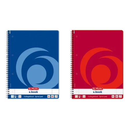 Herlitz Collegeblock DIN A4, 80 Blatt, 2 Stück je 1x liniert + kariert