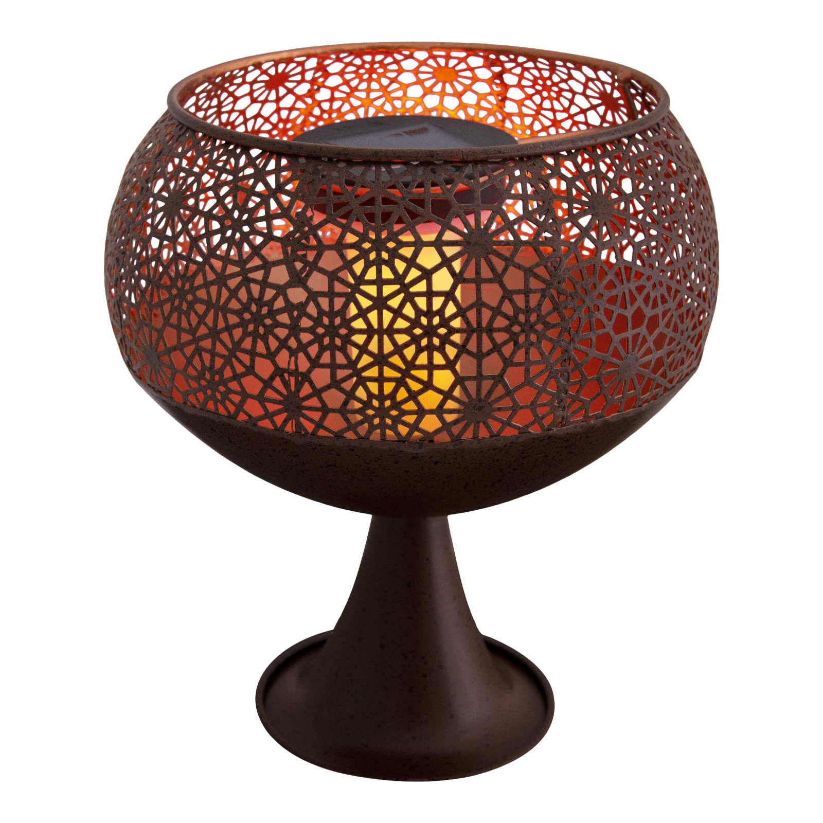 LED Deko-Solarleuchte - rost - Flammeneffekt - 25 cm