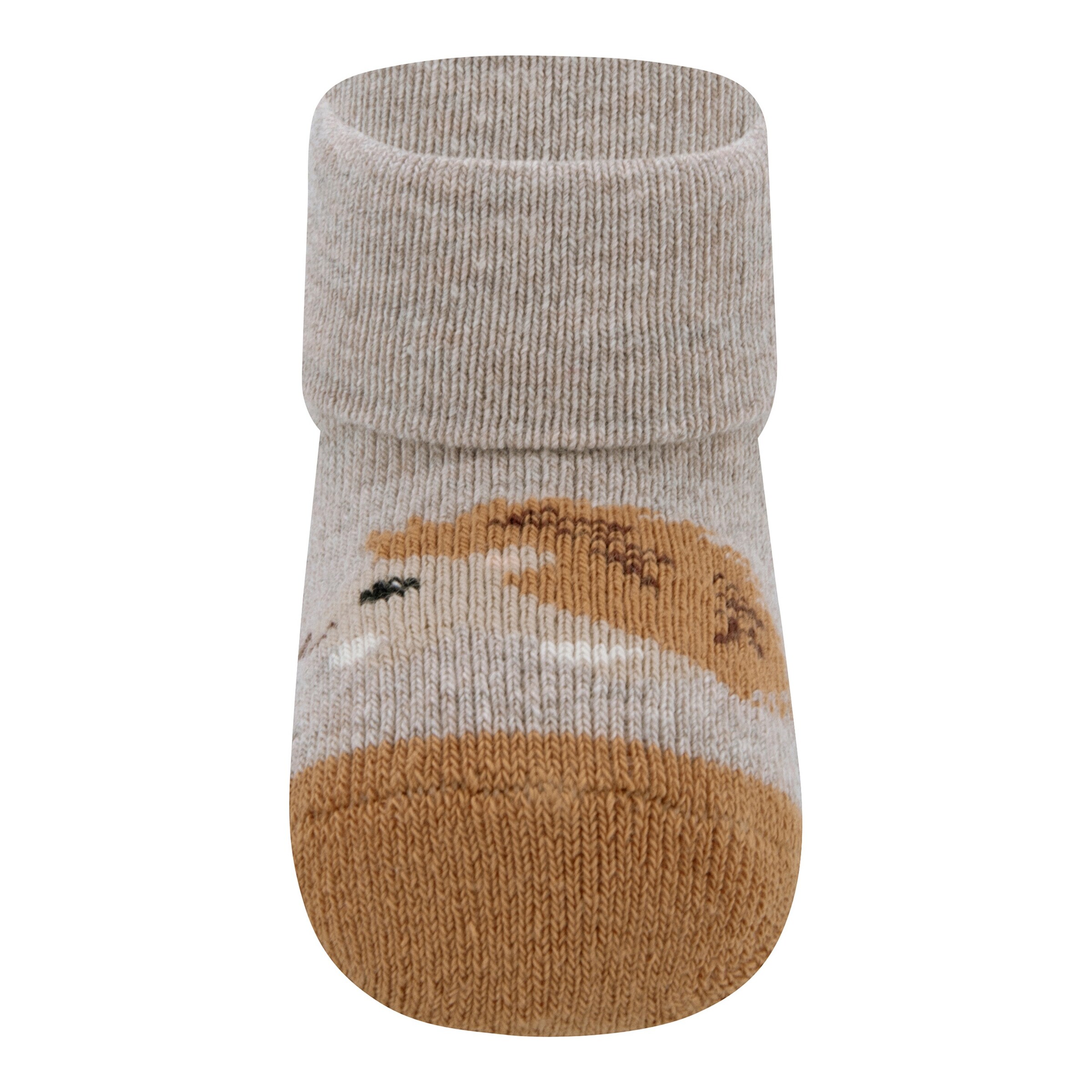 Ewers 3er-Pack Erstlingssocken Igel beige/braun/orange