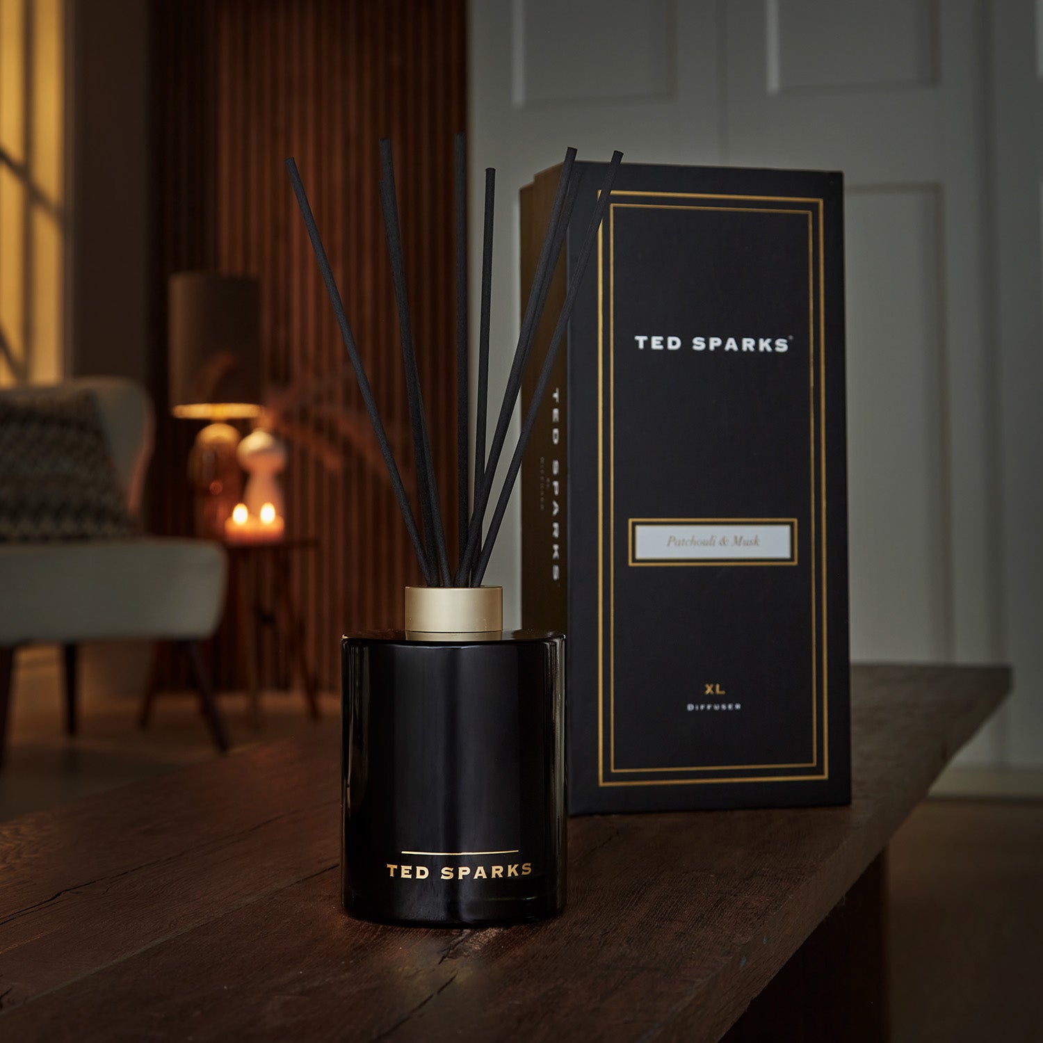 Ted Sparks Geurstokjes XL -  Patchouli & Musk