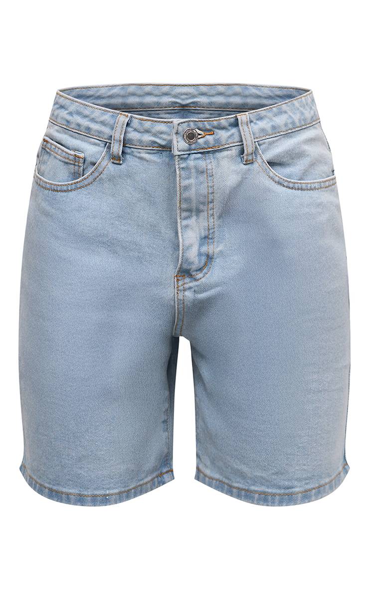 Bleu Clair Short En Jean Taille Basse