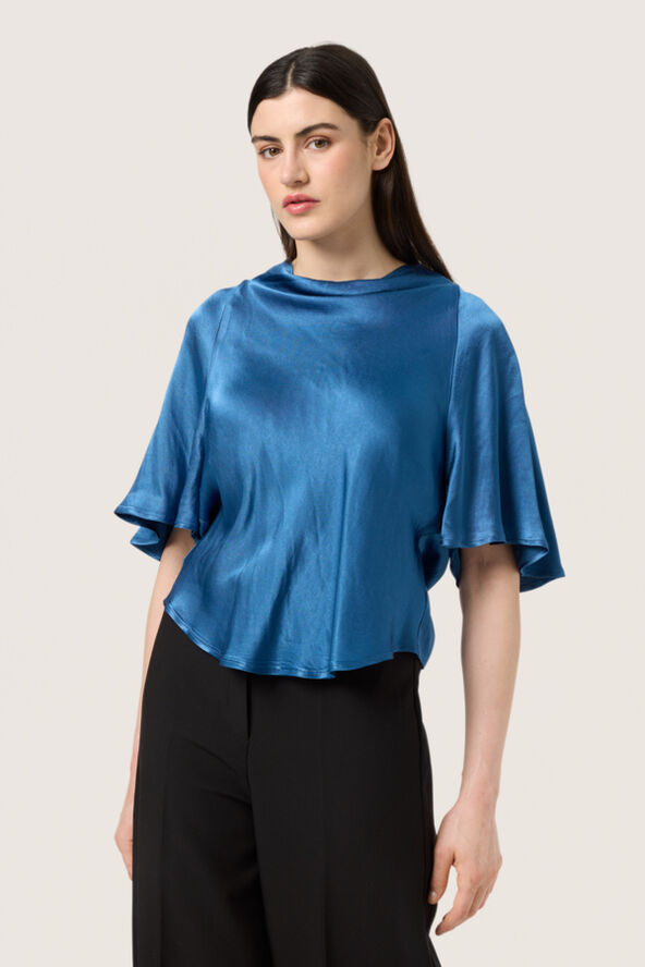 Soaked in Luxury SLMilu Katharine Blouse 3/4 STUDIO Ensign blue