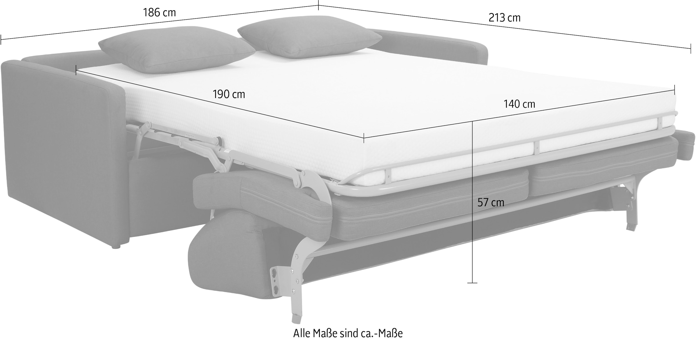ATLANTIC home collection Schlafsofa »Robin« mit Matratze und Zierkissen, Dauerschläfer