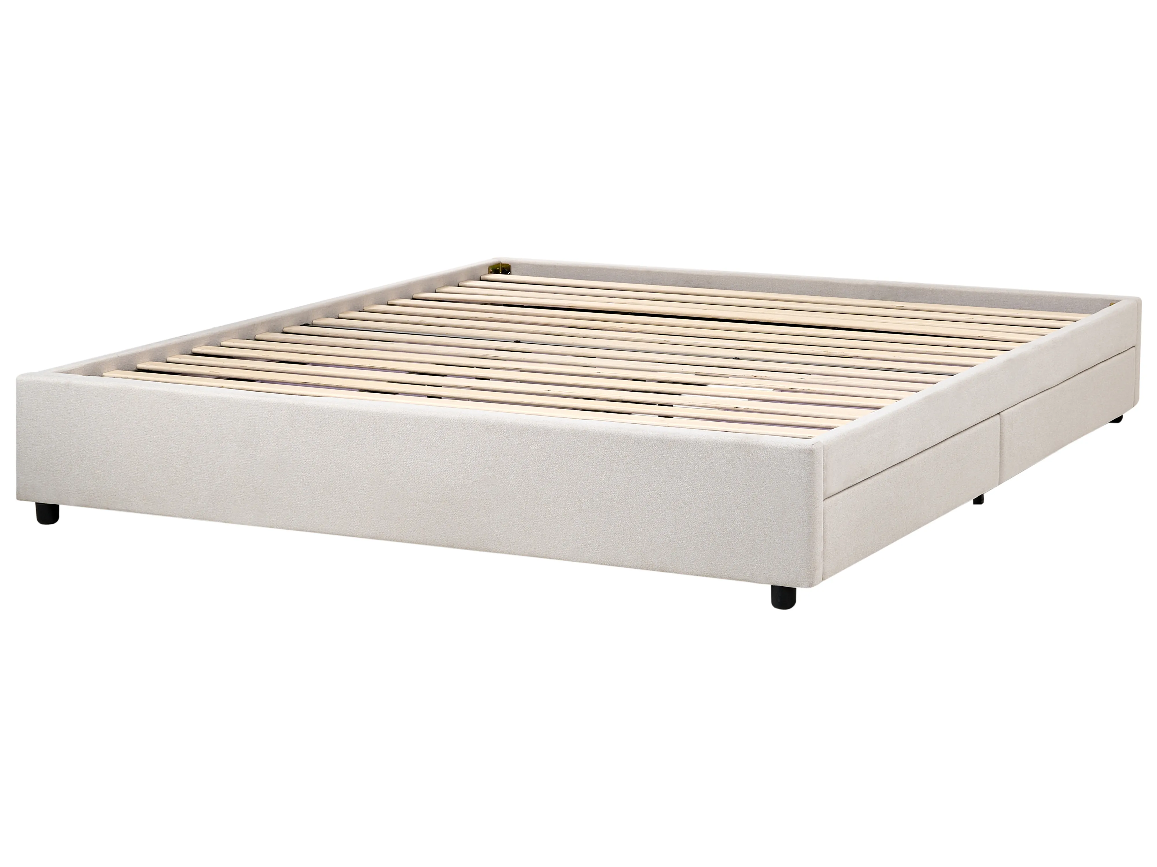 Bed met opbergruimte zonder hoofdbord Stof PRADES 180 x 200 cm Lichtbeige