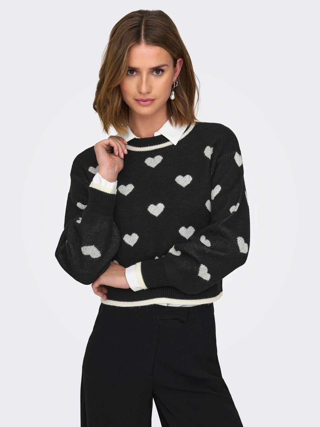 JDYROMANCE Strickpullover Black