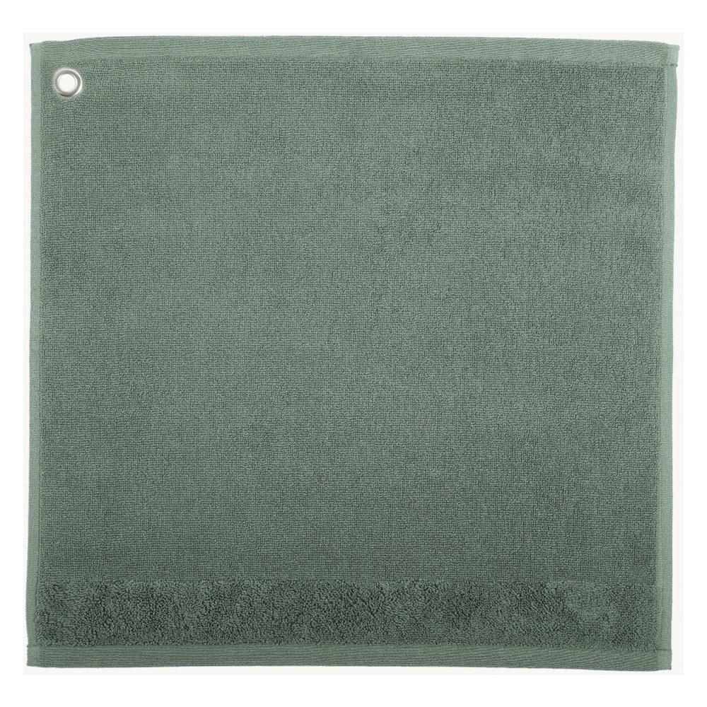 Essuie-mains oeillet curl vert de gris 50 x 50 cm