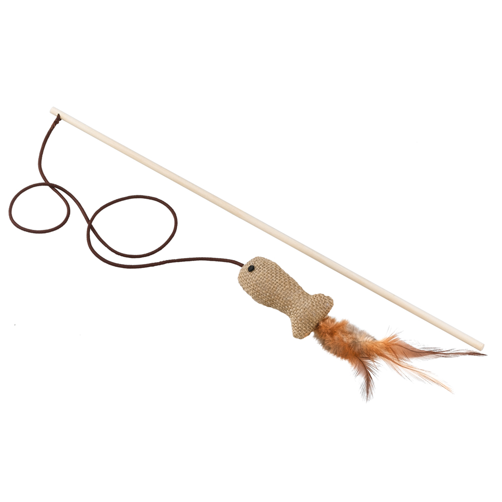 Jouet chats canne à pêche bois souris stylisées divertissement ferplast pa 4998