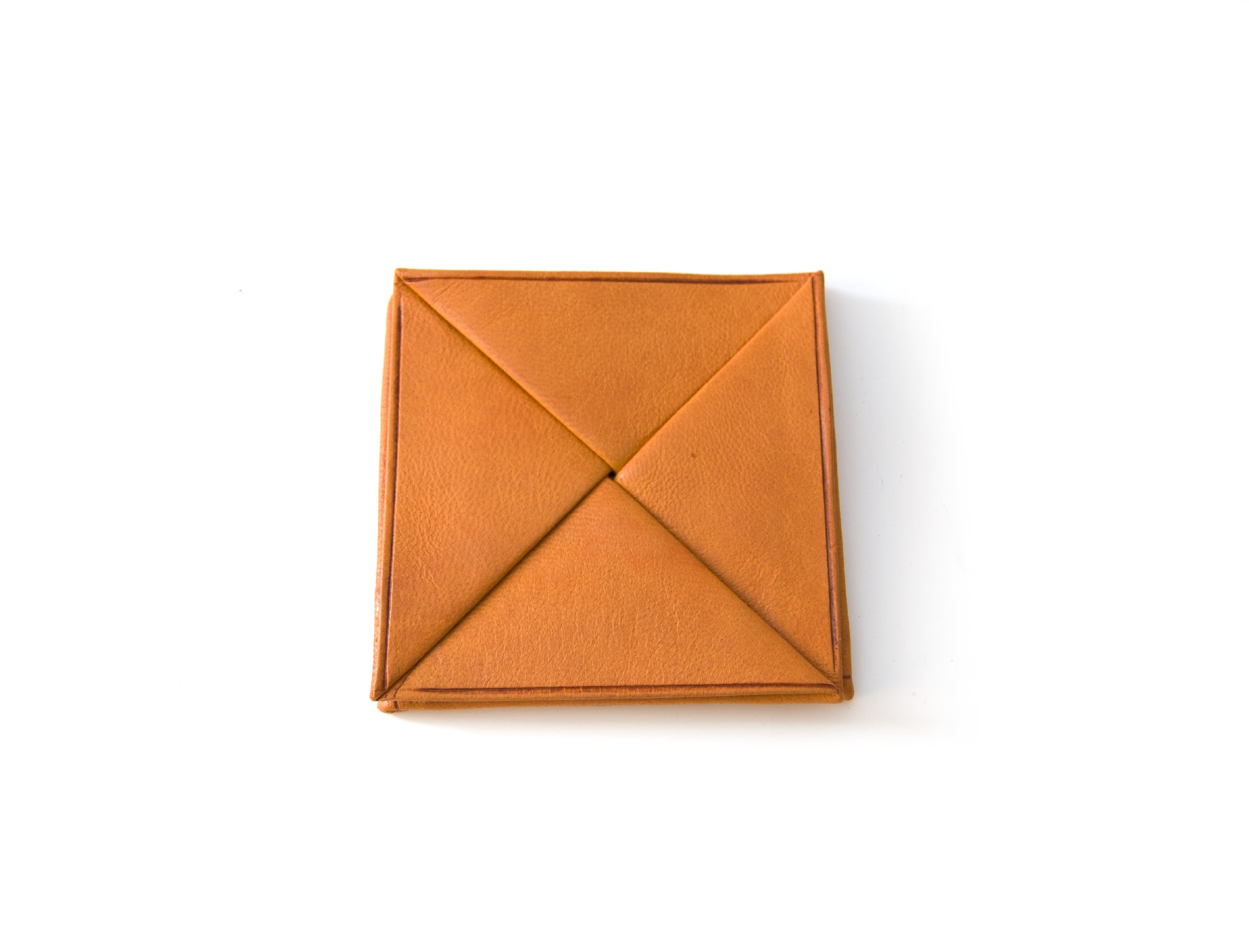 Falt-Münzbörse aus Leder, orange, B 7 cm, T 7 cm, H 7 cm günstig bestellen