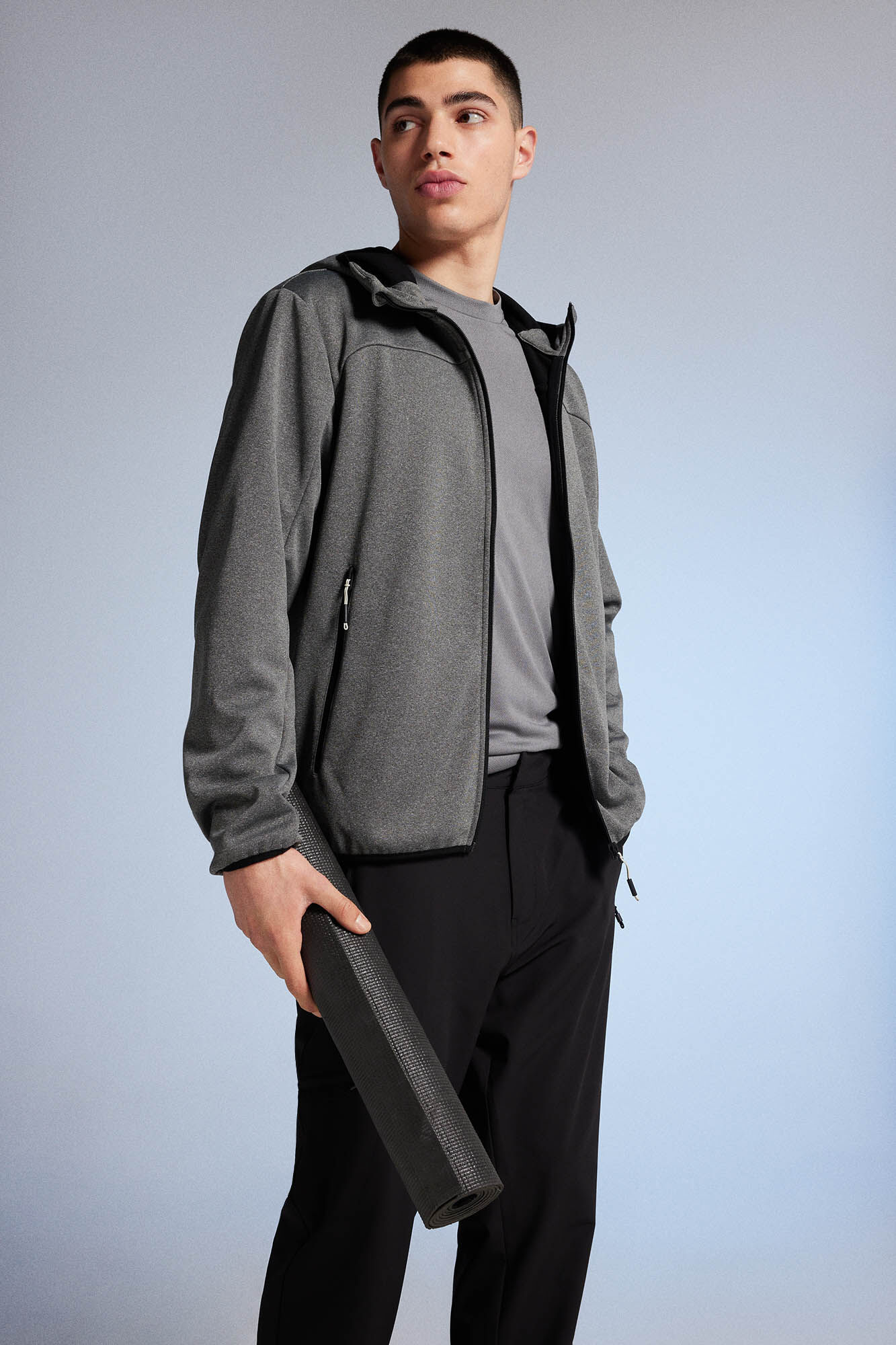 Jaqueta técnica softshell - cinza médio