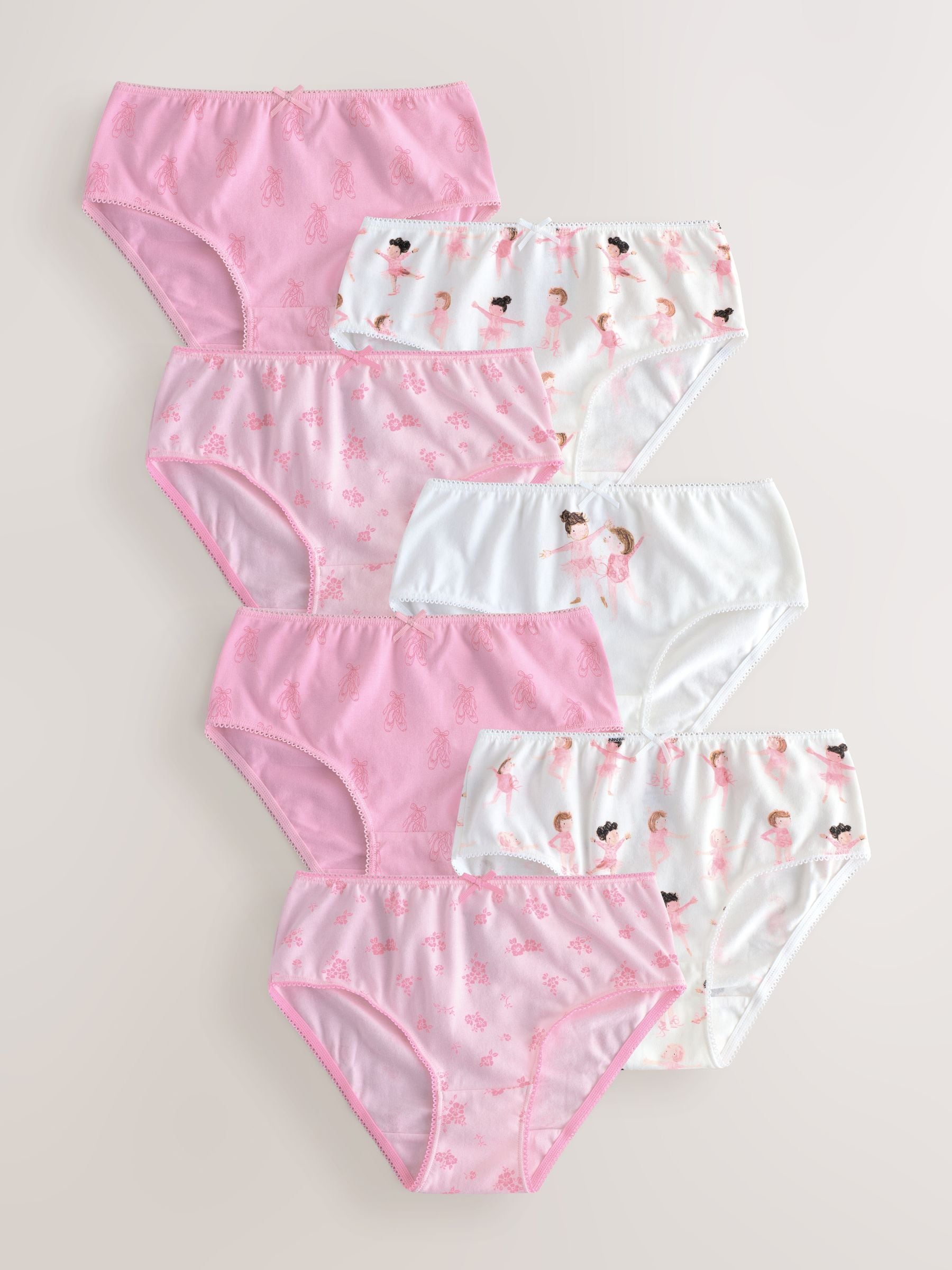 Roze ballerina - Verpakking van 7 onderbroeken (1,5-12 jr)