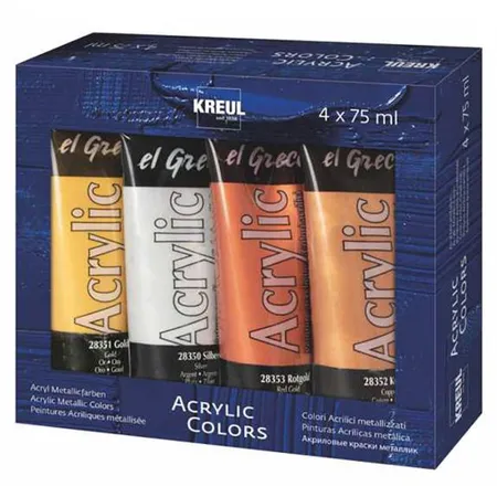 KREUL el Greco Acrylic 75 ml 4er Set Metallic Colors