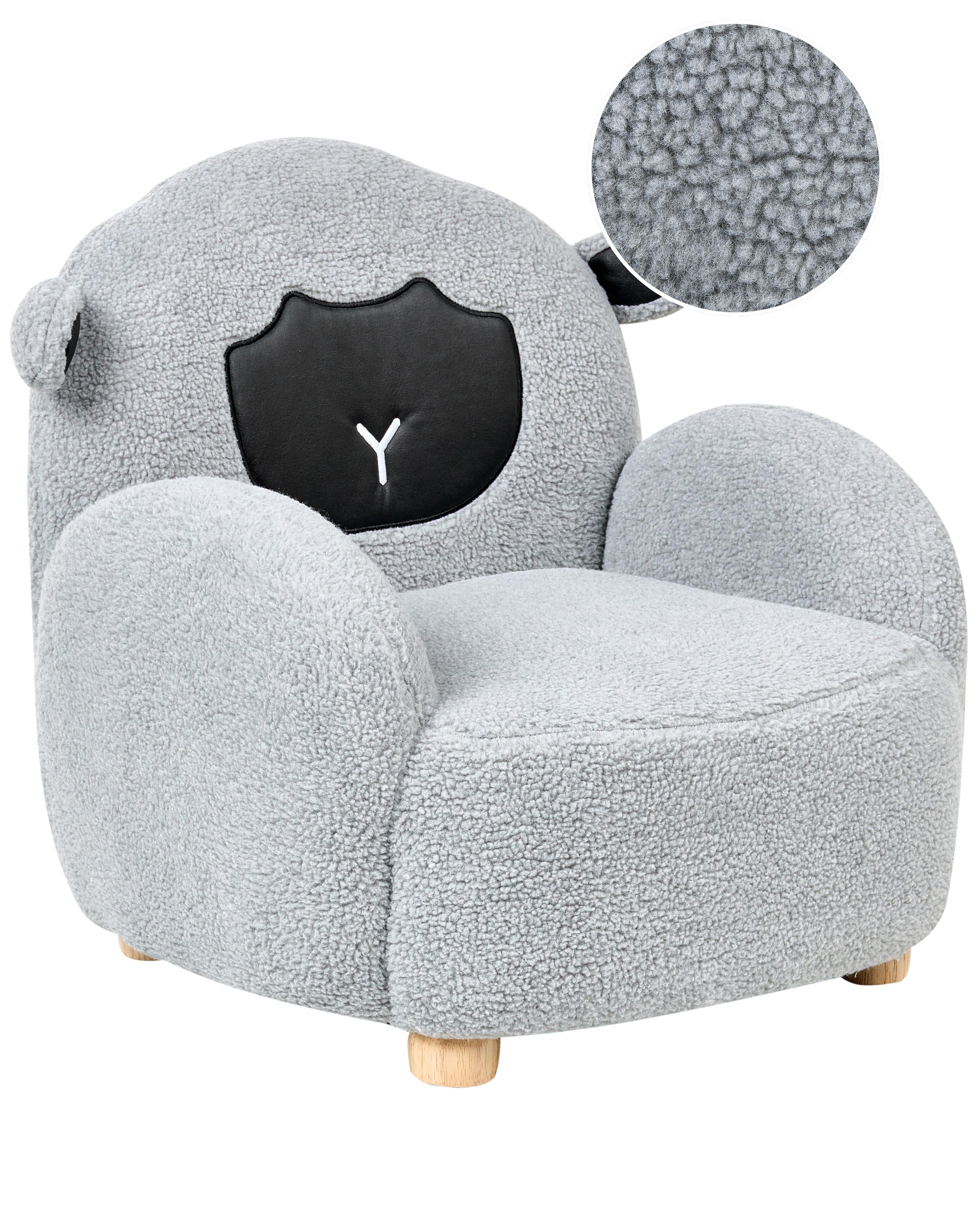 Kinderfauteuil Schaap ULA Bouclé Grijs