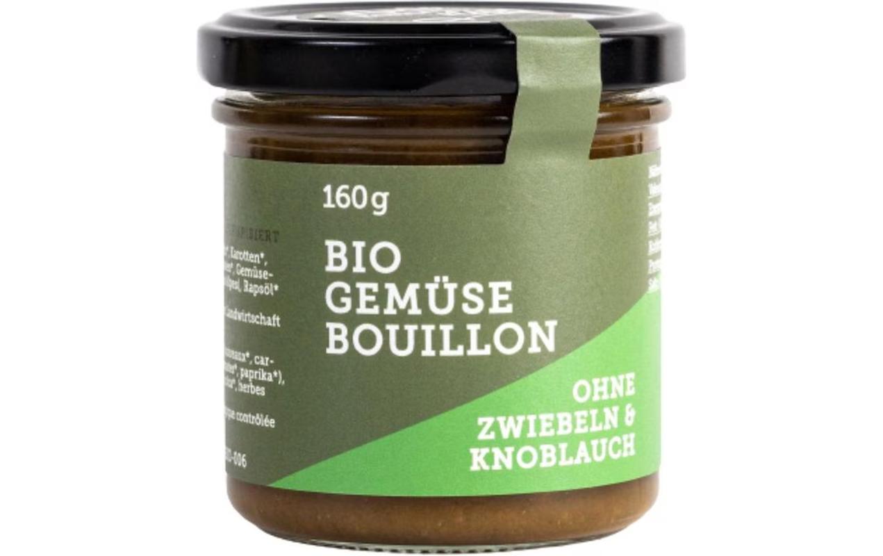 Gemüse-Bouillon Bio, ohne Zwiebel und Knoblauch 160 gBiologisch zertifizierte Bouillon aus Gemüse aus «Die Höhle der Löwen»