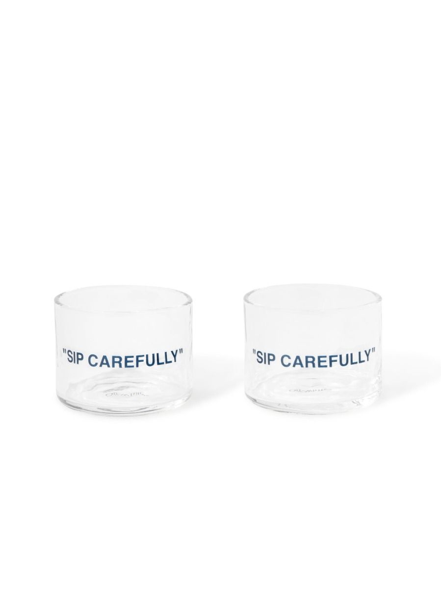 Off-White Water Glass Quote Set