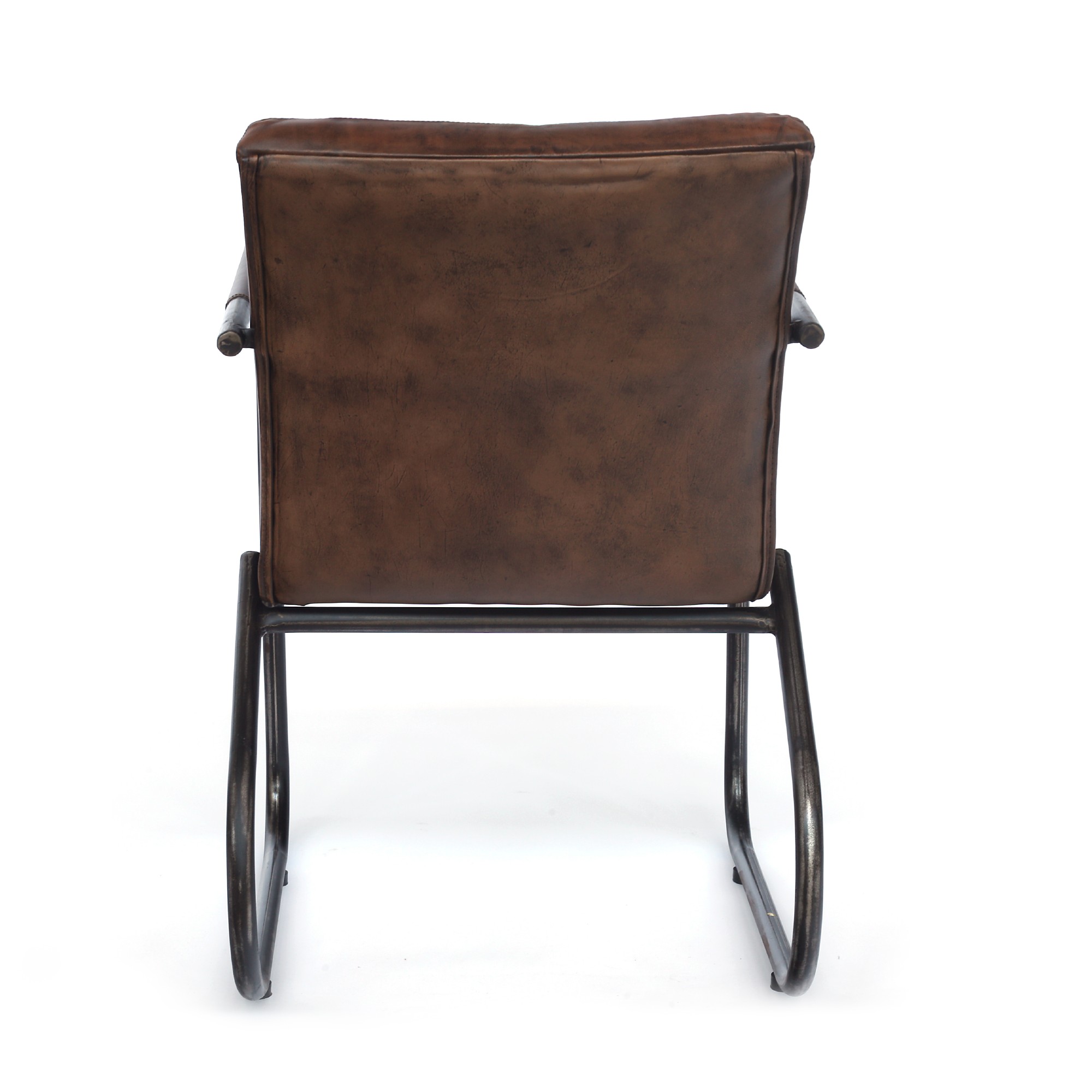 Lederstuhl 'Jess', braun, B 53 cm, L 65 cm, H 80 cm von fischer's lagerhaus