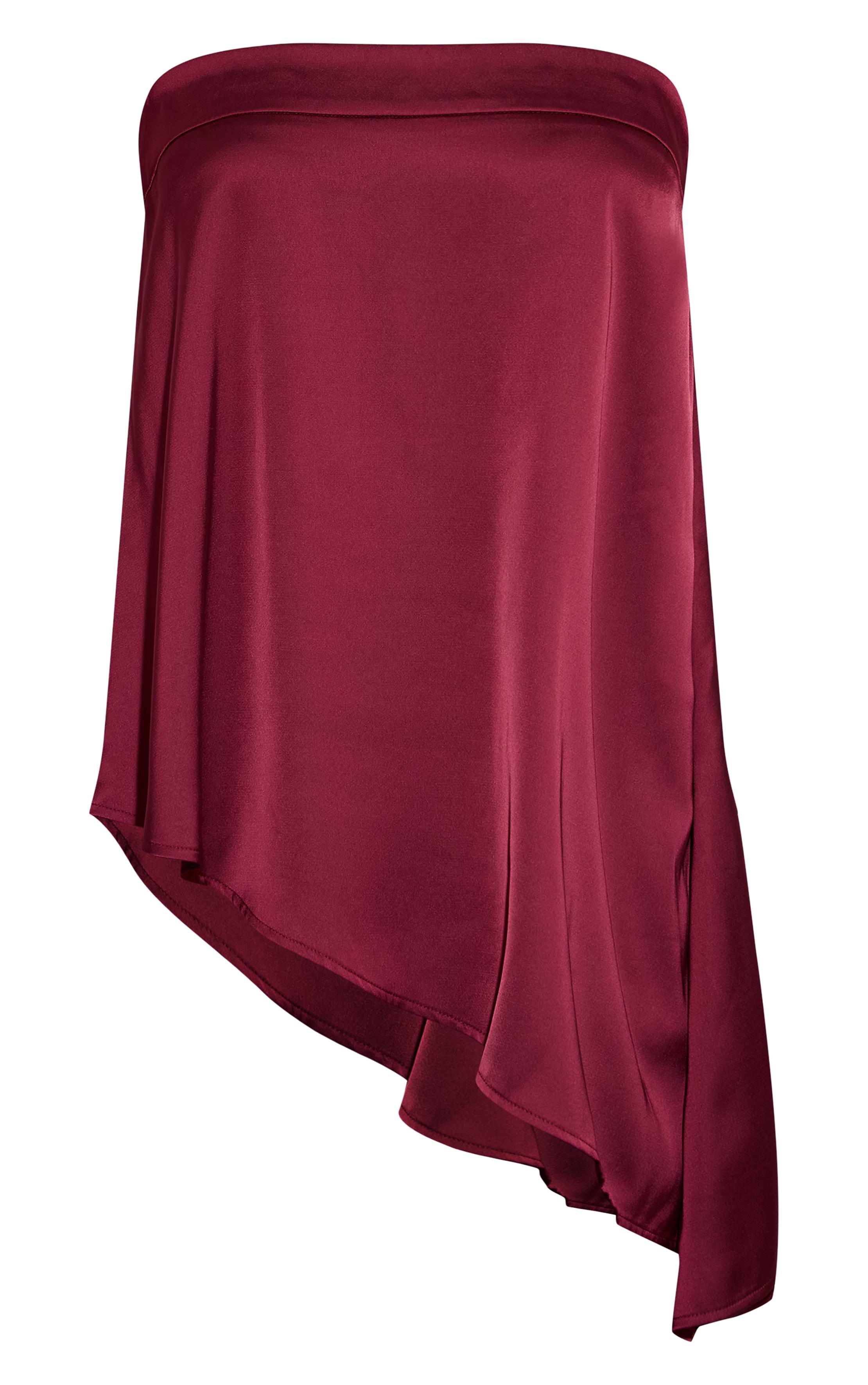 Prune Haut Long Vaporeux Asymétrique À Bustier Tissé