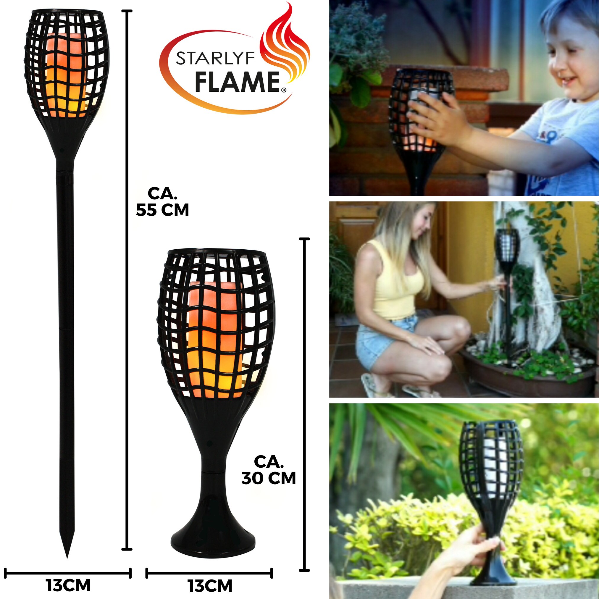 Starlyf® LED Solarleuchte, Solar Feuer Fackel für den Garten Flame