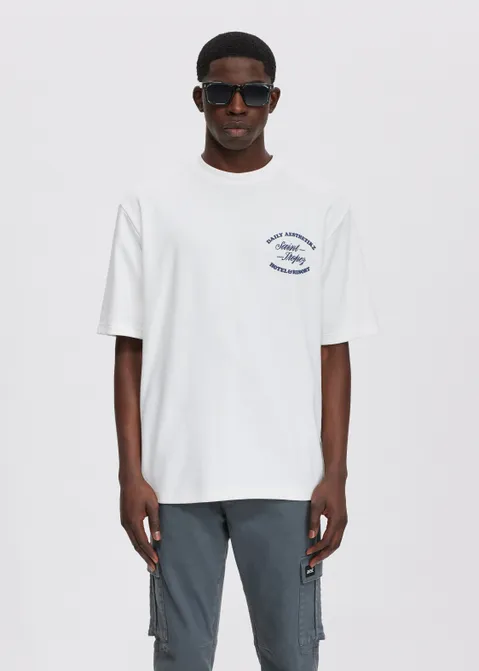T-shirt met print Saint Tropez off-white (WIT.O)