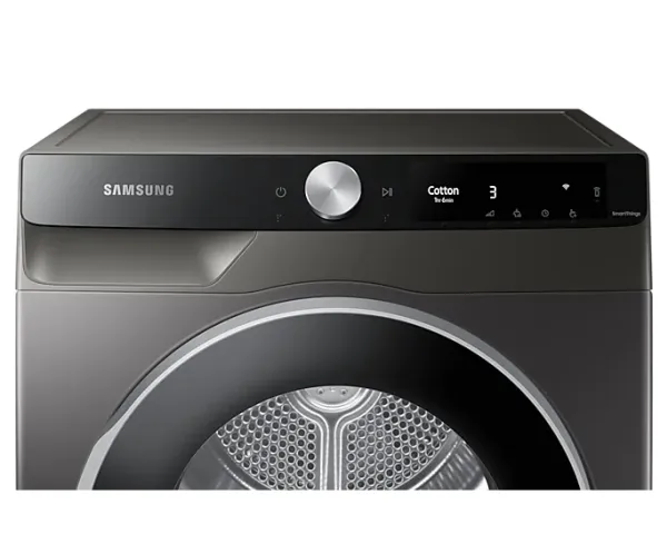 Samsung DV6000T, Fritstående, Front-læsning, Varmepumpe, Sølv, Sort, 115 L