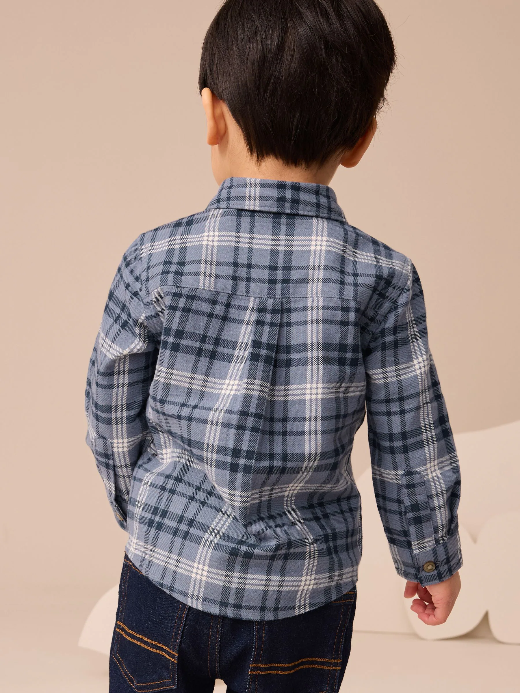 Blauw met beren - Long Sleeve Character Shirt (3mths-7yrs)