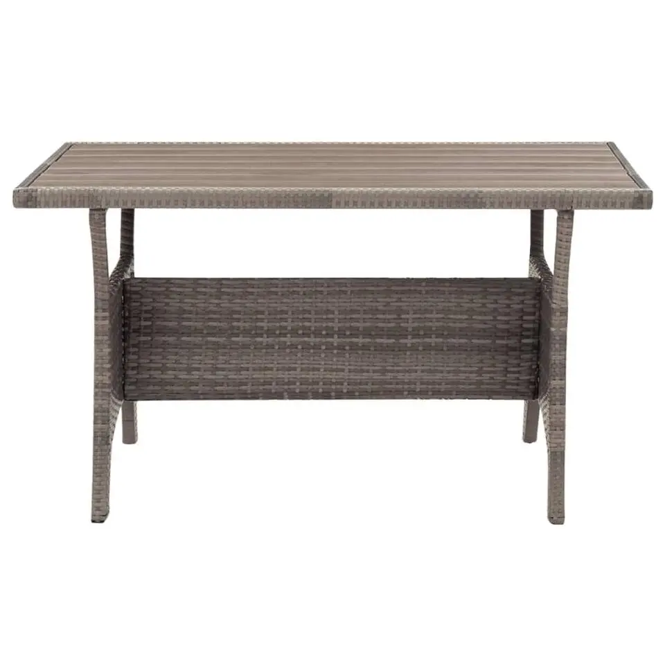 vidaXL - Tuintafel - Grijs - Poly rattan - 120 x 70 x 66 cm