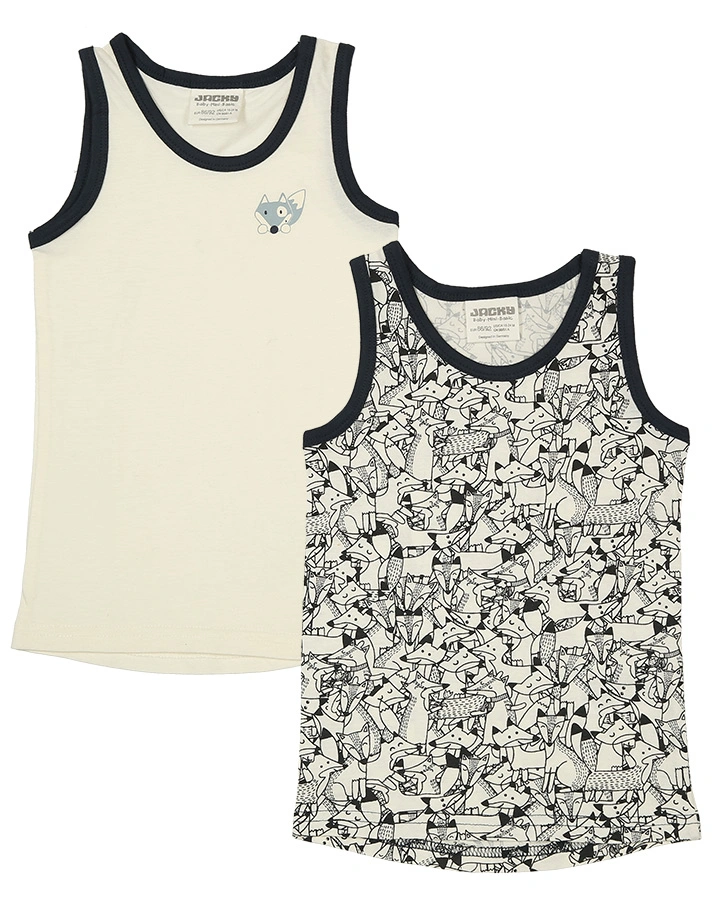 Unterhemd FOXES 2er-Pack in offwhite